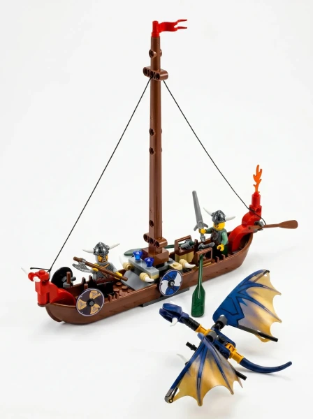 Эксклюзивные и Коллекционные Наборы LEGO 7016 Лодка викингов против дракона Виверна