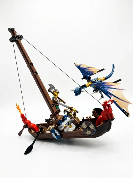 Эксклюзивные и Коллекционные Наборы LEGO 7016 Лодка викингов против дракона Виверна