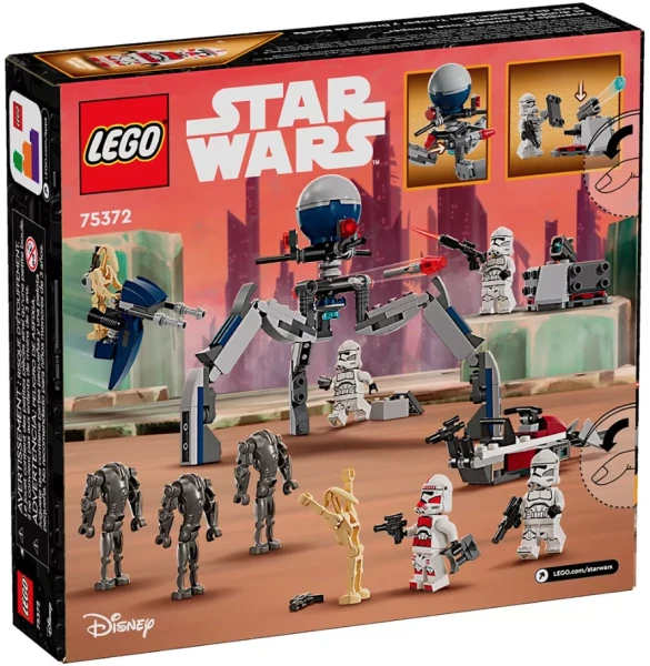 Star Wars 75372 Боевой набор солдат-клонов и боевых дроидов